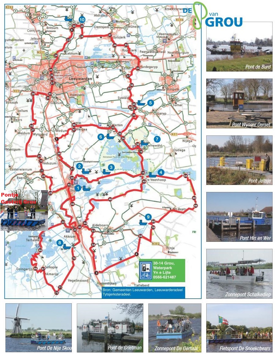Krachtcel Er is behoefte aan goud Fietsroutes Friesland Pontjes Route "De 8 van Grou" | Fietsroute en  Wandelroute